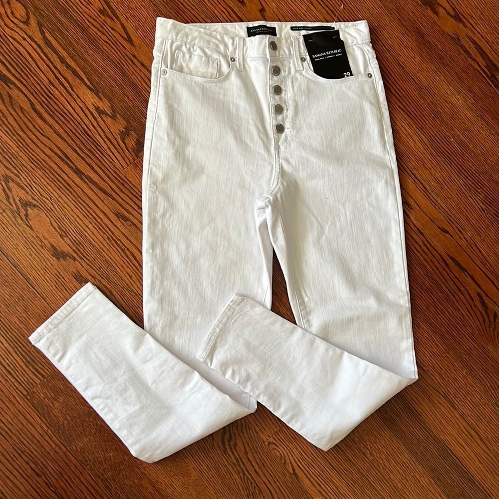 Banana Republic high rise skinny ankle white jeans 29 size